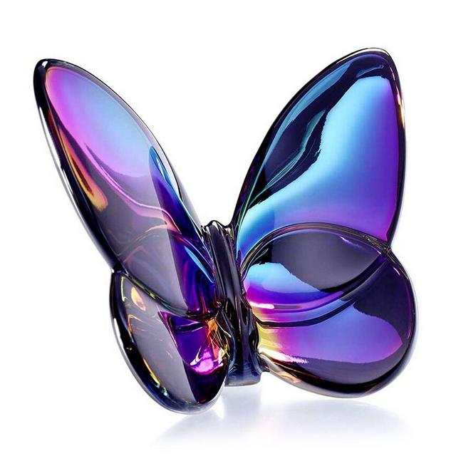 Baccarat 2.5" Lucky Crystal Butterfly in Blue Scarabee