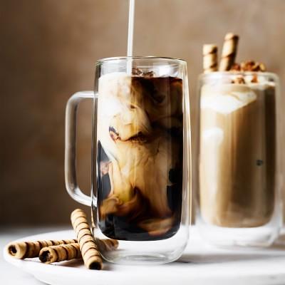 Double-Wall Glass Tall Coffee Mugs