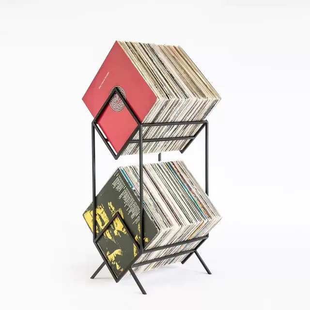 LP storage // Records stand // Double deck for vinyls // Listen now stack // LP Album stand Black edition // Free shipping
