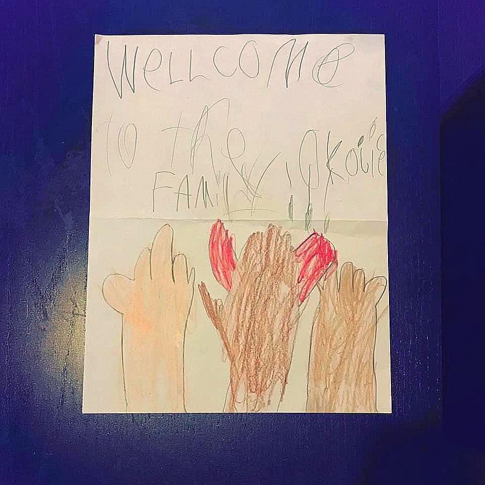 Otis created this invitation to the Okojie family as part of the proposal to Kate: WELCOME TO THE OKOJIE FAMILY!!!