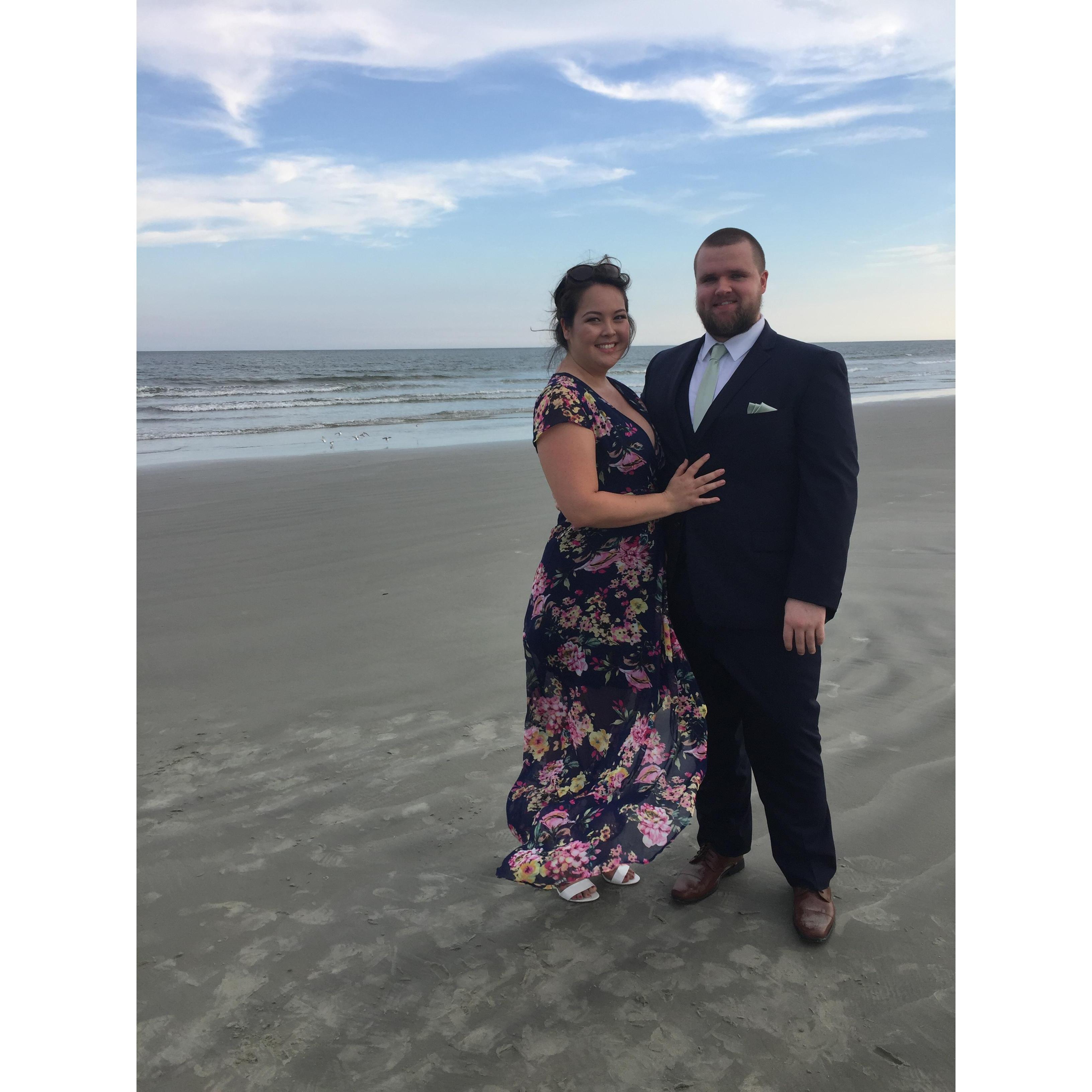 Matthew was the most handsome groomsmen at his best friends wedding in South Carolina.