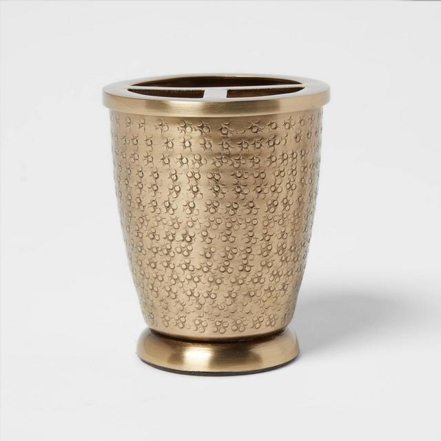 Hammered Metal Toothbrush Holder Brass - Threshold™