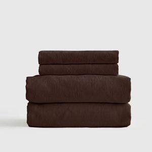 Organic Brushed Cotton Sheet Set in Espresso