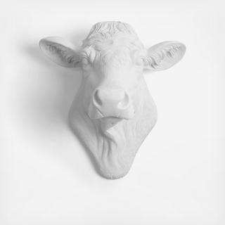 Resin Faux Taxidermy Cow Head