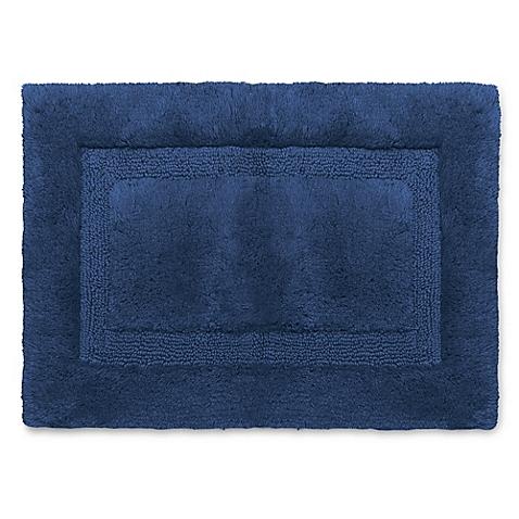 Wamsutta® Luxury 17-Inch x 24-Inch Border Plush MicroCotton Bath Rug in Midnight