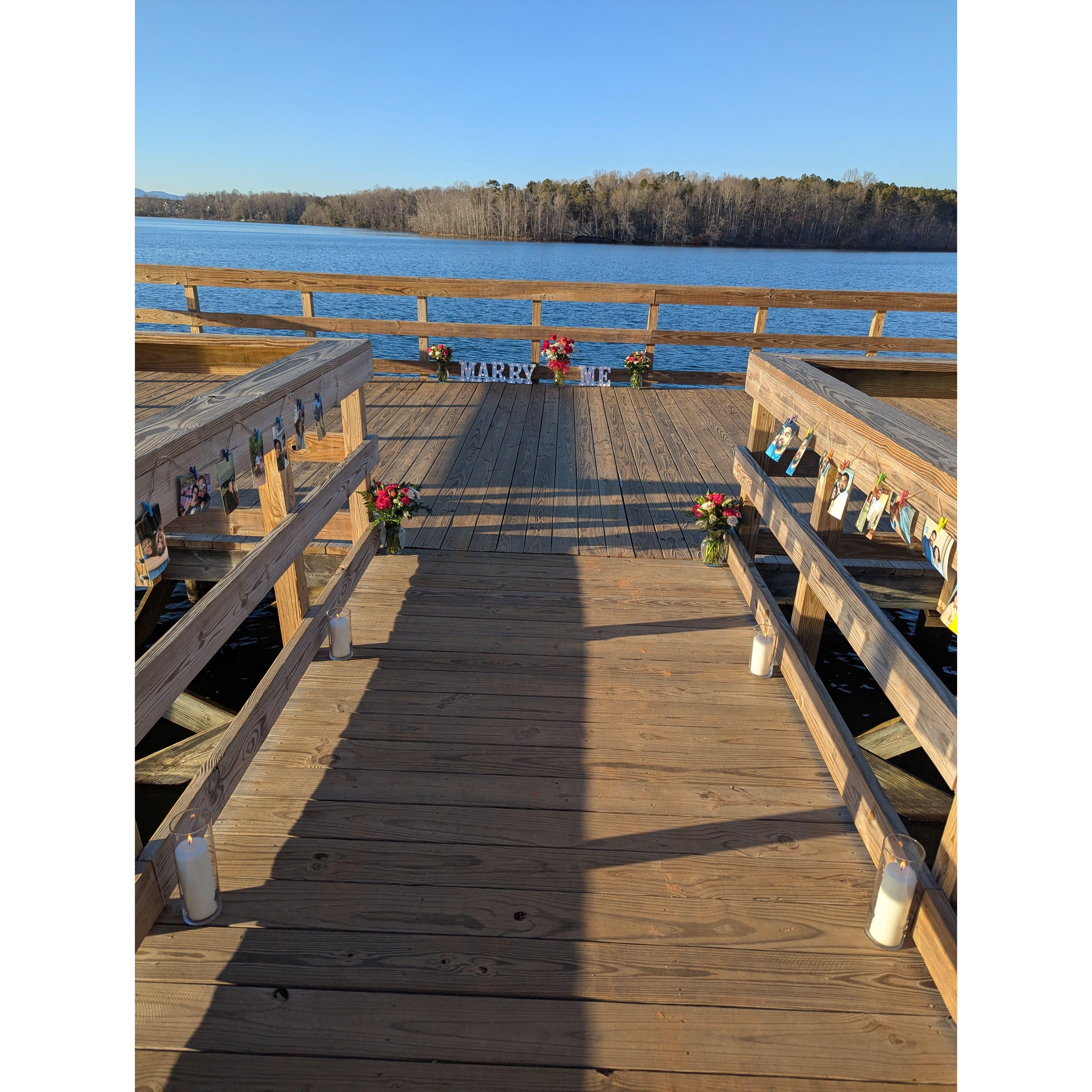 The decorations Donte, Yadelis, and Josiah setup for the proposal.