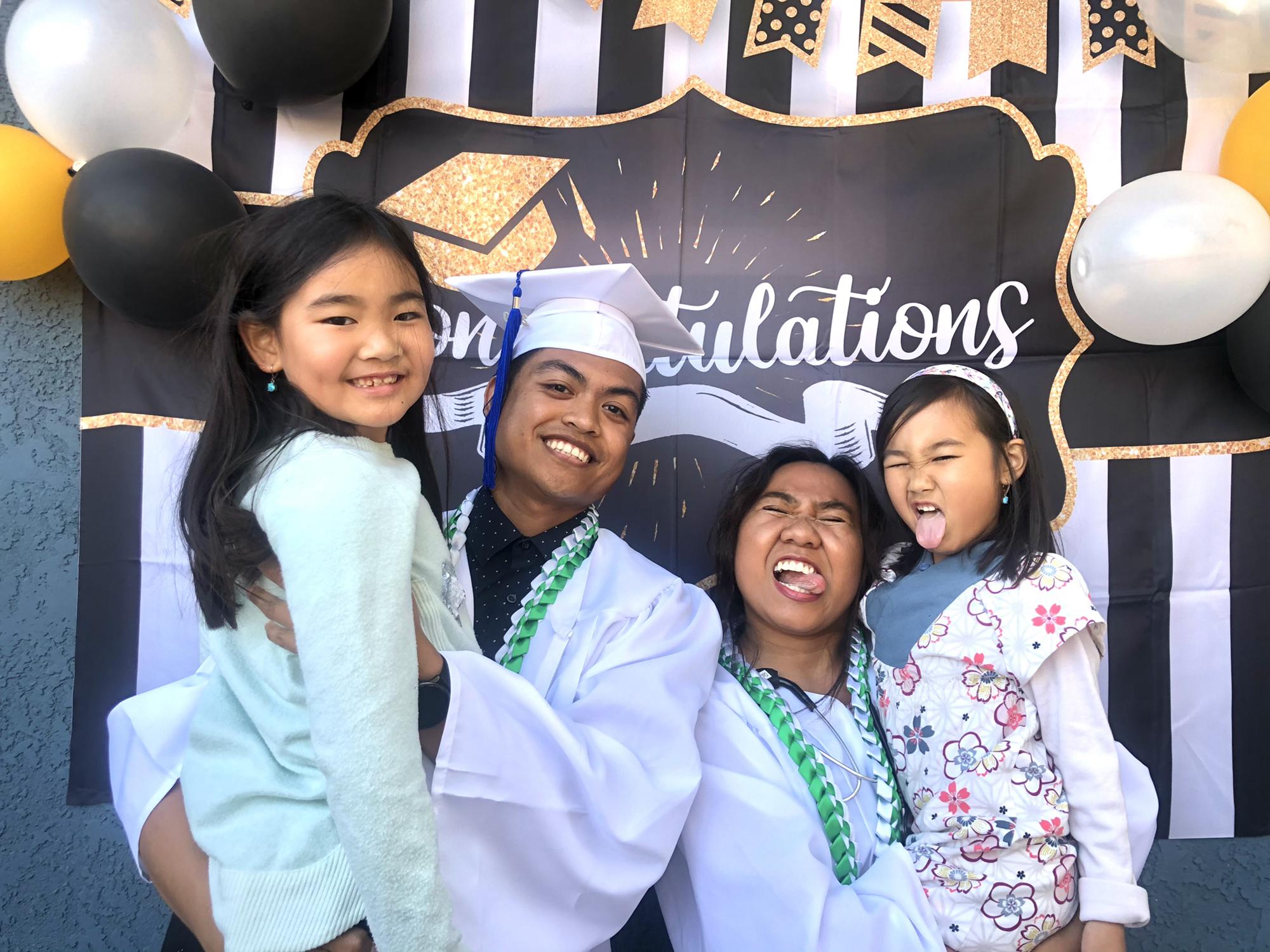 Due to the pandemic, we didn't have a proper graduation. Our church family threw us a graduation ceremony/party. 2021.