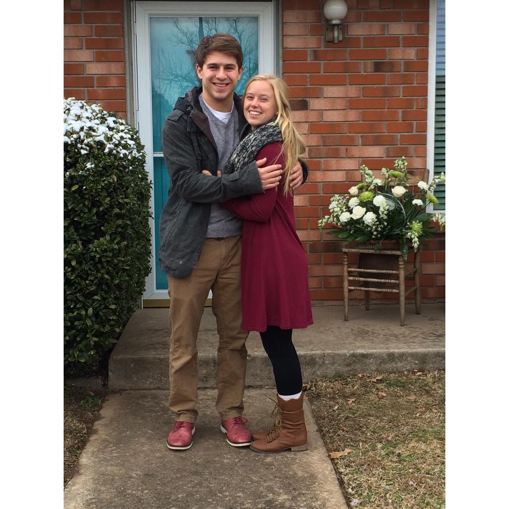 Cold winter break together in Okla-home-a sophomore year.