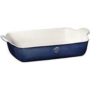 Emile Henry Made In France HR Modern Classics Large Rectangular Baker, 13 x 9", Blue