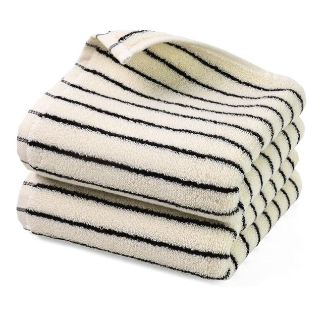 Jacquotha Black and White Striped Hand Towels for Bathroom, Vintage Kitchen Decor, Guest Use, Adults & Kids, Natural Cotton, 14” x 29”
