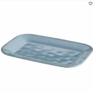 Cucina Dinnerware 8 in. x 12 in. Stoneware Rectangular Platter in Agave Blue