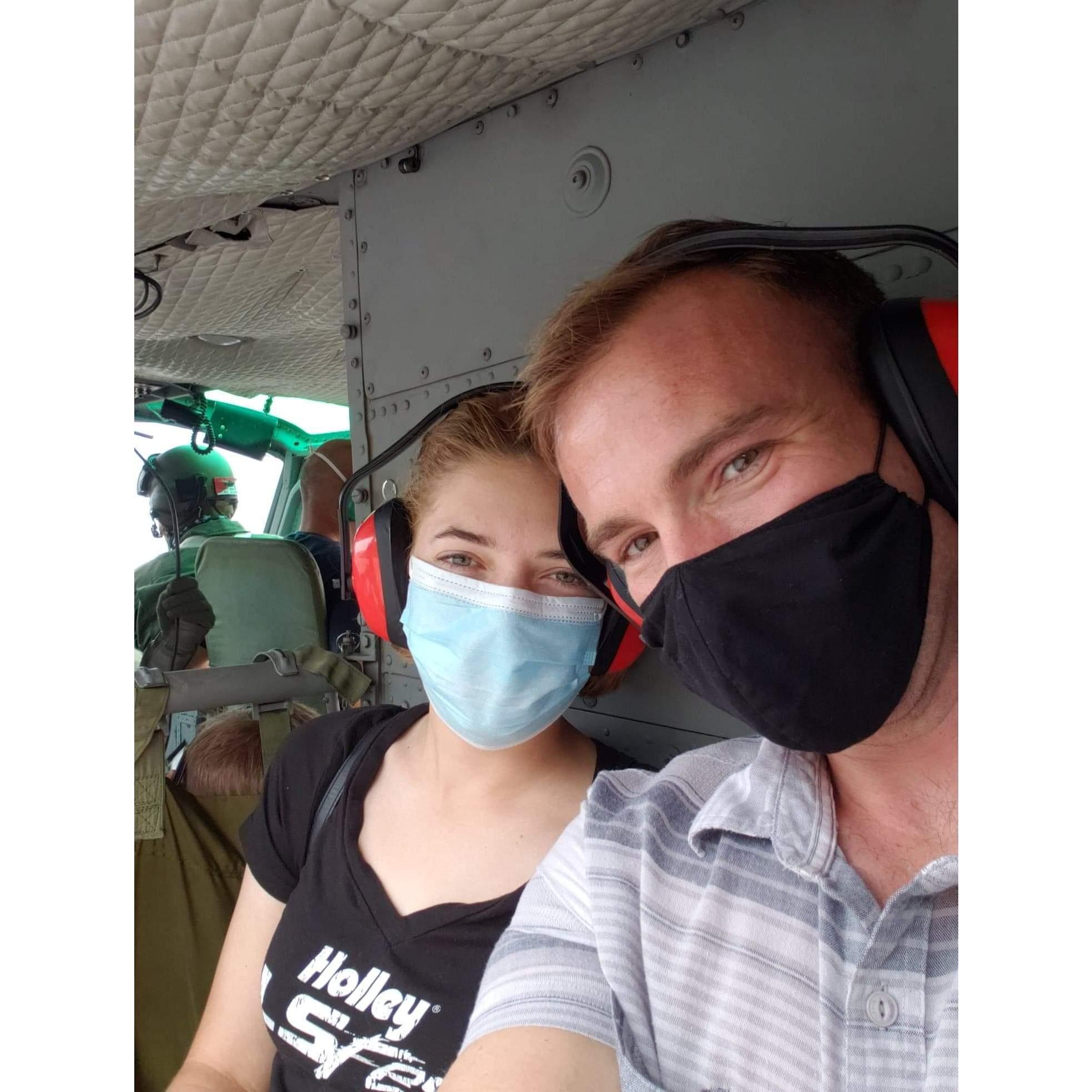 In the summer of 2020, Hank and Katie's first date was a 10 min Huey ride near Fort Rucker AL. Because of COVID we had to wait a while before we could do something together.