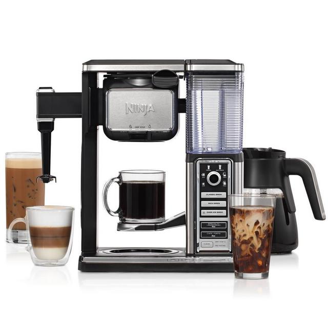 Ninja Coffee Bar Auto-iQ Programmable Coffee Maker with 6 Brew Sizes, 5 Brew Options, Milk Frother, Removable Water Reservoir and Glass Carafe (CF091)