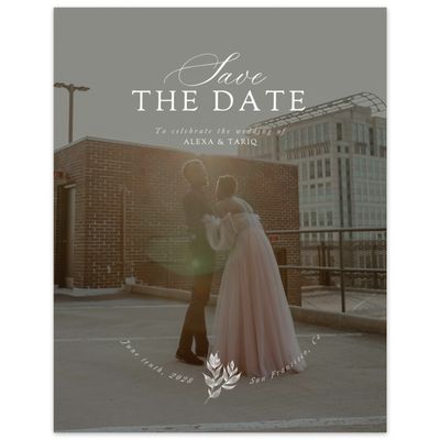 White Rustic Wedding Digital Save the Date - Leif Photo