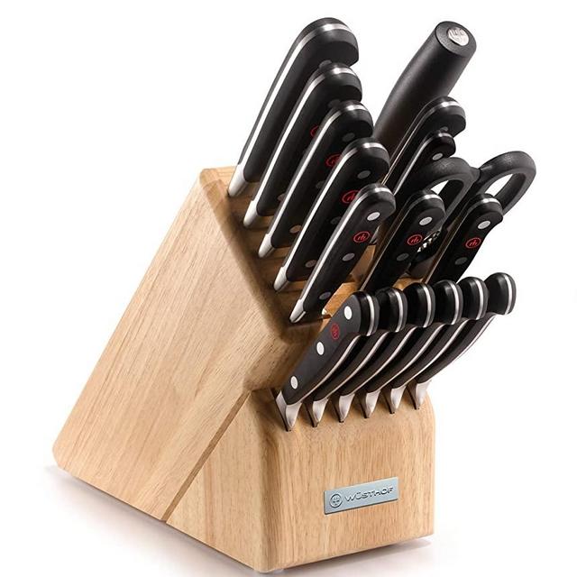 Wusthof CLASSIC Eighteen Piece Block Set, One Size, Black, Stainless Steel
