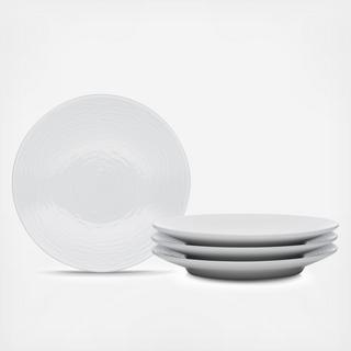 White on White Appetizer Plate, Set of 4