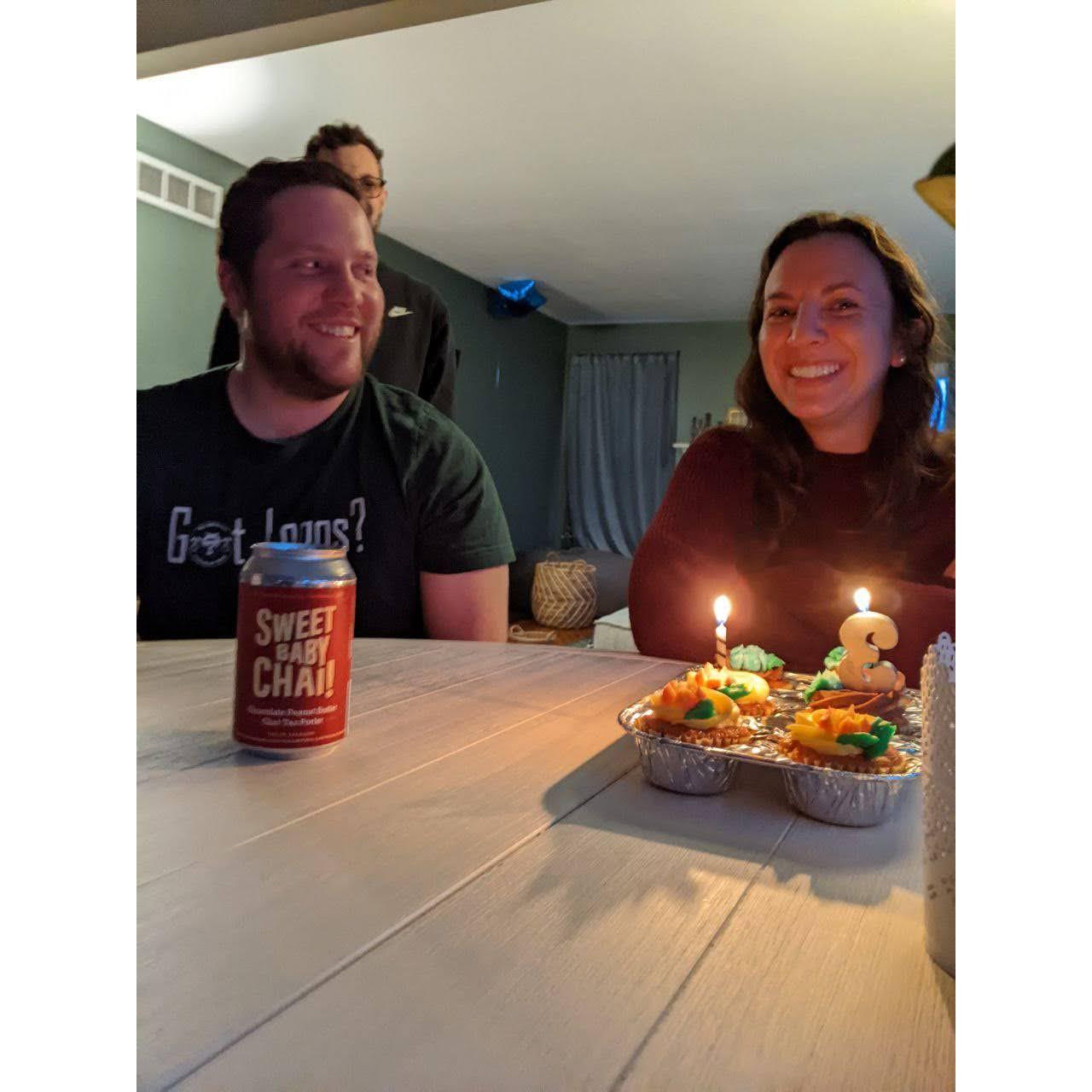 Birthday cupcakes during Bible Study which fell on the evening of my birthday; March 2022.