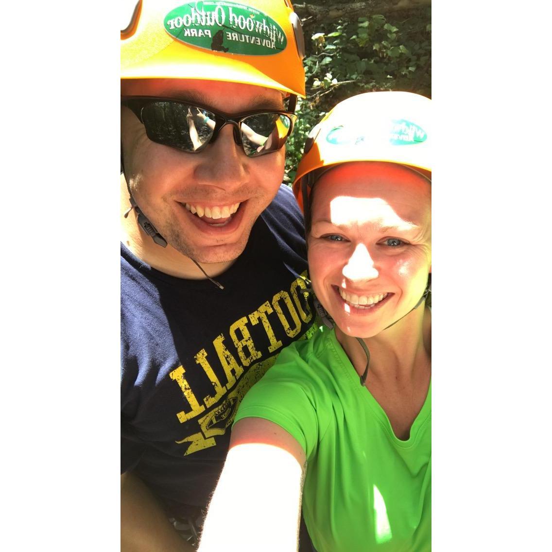 Joe and I love being outside. Our first adventure with zip lining. What a blast!