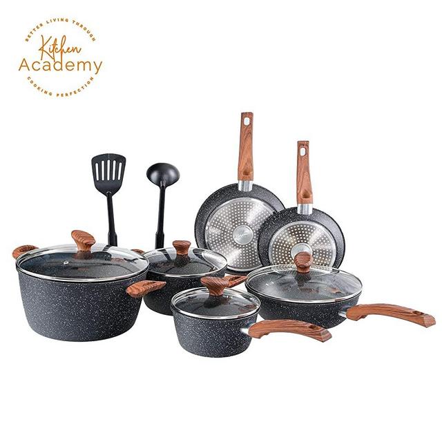 Benecook 12-piece Nonstick Cookware set, Dishwasher Safe