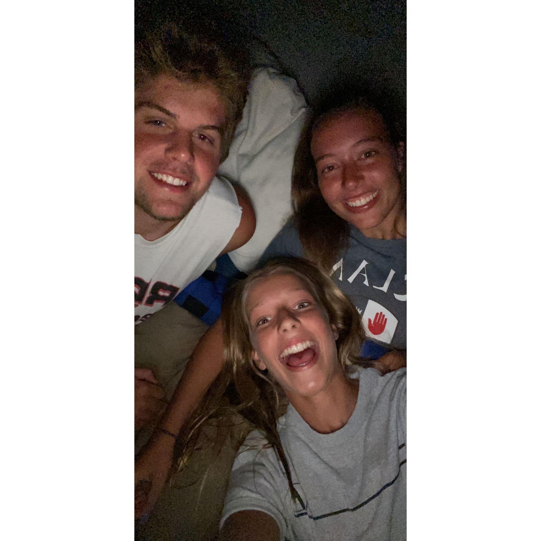 Sleepovers at the houseboat every summer!