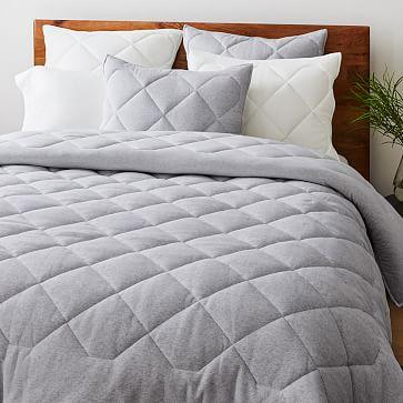 Cotton Cloud Jersey Comforter in Medium Grey