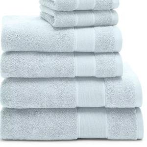 Lauren Ralph Lauren Sanders Solid Antimicrobial Cotton Bath Towels- Lagoon Blue