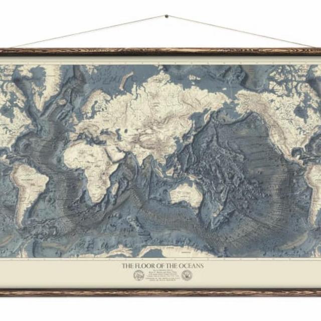 The World Relief Map - The Floor of the Oceans Map Wall Hanging