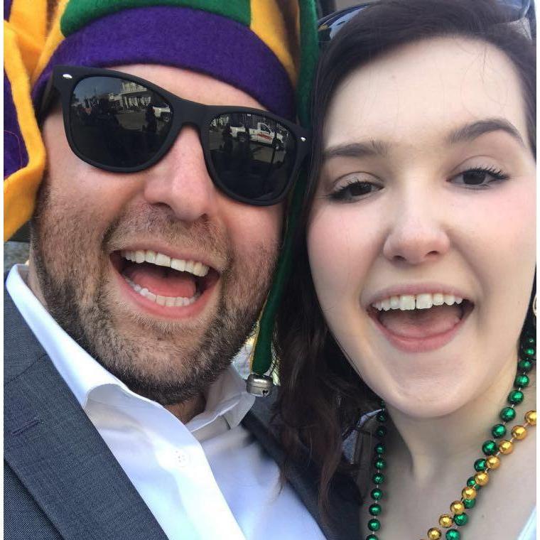 Our first photo together!
We feel so lucky that we got to fall in love during Mardi Gras!