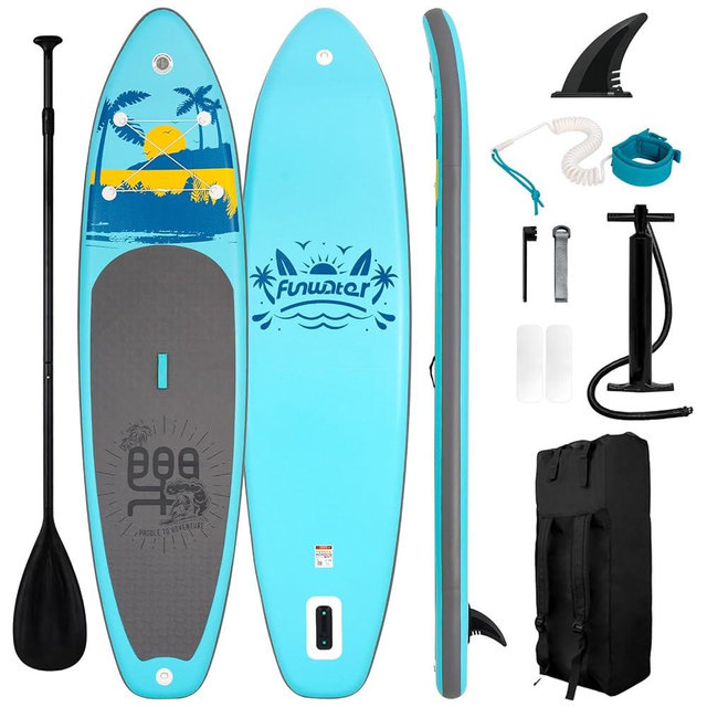 FunWater Inflatable Stand Up Paddle Board with Premium SUP Paddleboard Accessories, Anti-Slip EVA Deck, 11'/10'6'' Paddle Boards for Adults & Youth of All Skill Levels