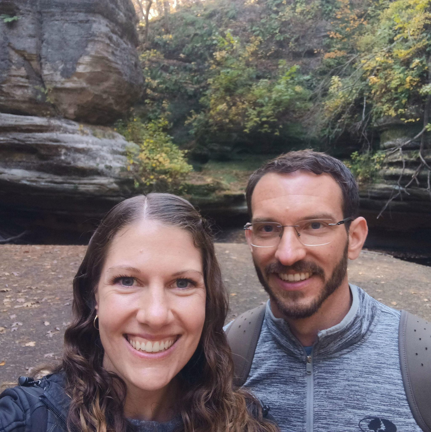 Hiking at Starved Rock State Park, Illinois.