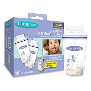 Lansinoh Breastmilk Storage Bags With Convenient Pour Spout and Patented Double Zipper Seal, Ideal for Storing and Freezing...