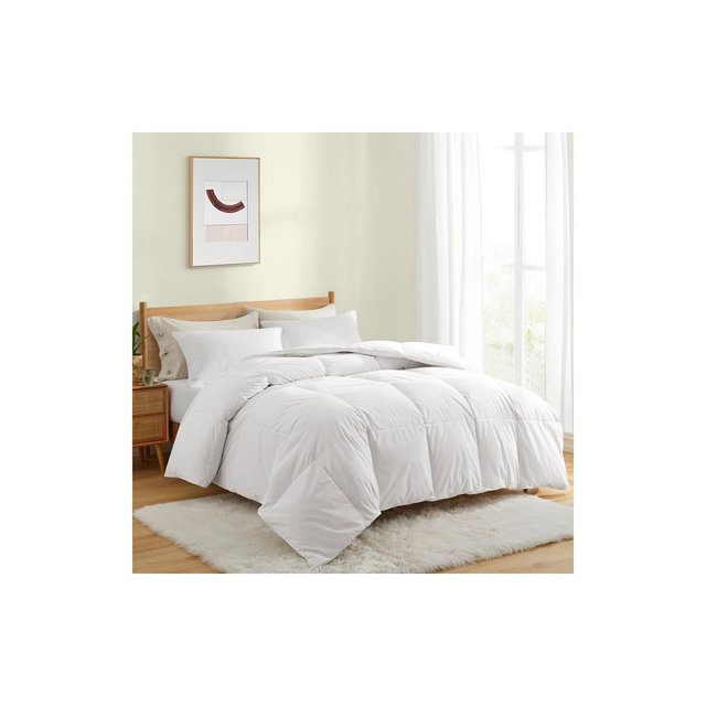 Peace Nest White Goose Down Feather Fiber Comforter Heavyweight Duvet Insert, King