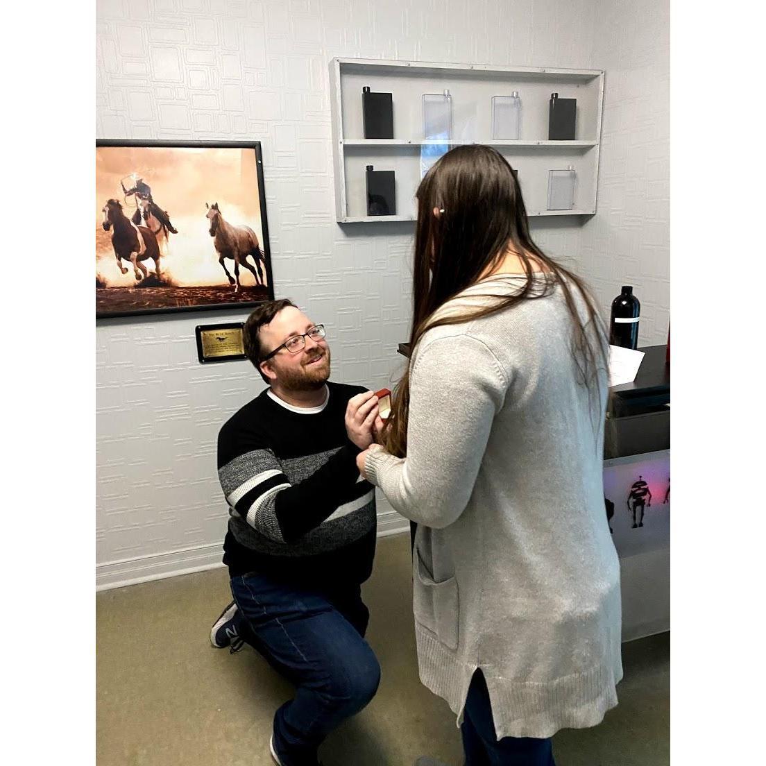 The proposal at Mastermind Escape Room in Schaumburg.