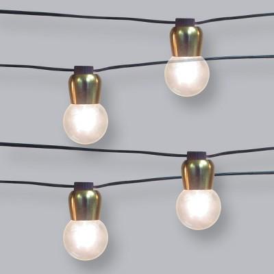 10ct Outdoor Gold Hood G40 String Lights with Black Wire - Opalhouse™