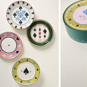 Ace Boxed Stoneware Canape Plates, Set of 4
