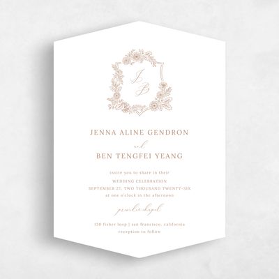 Brown Diamond Wedding Invitation - Lilah Portrait