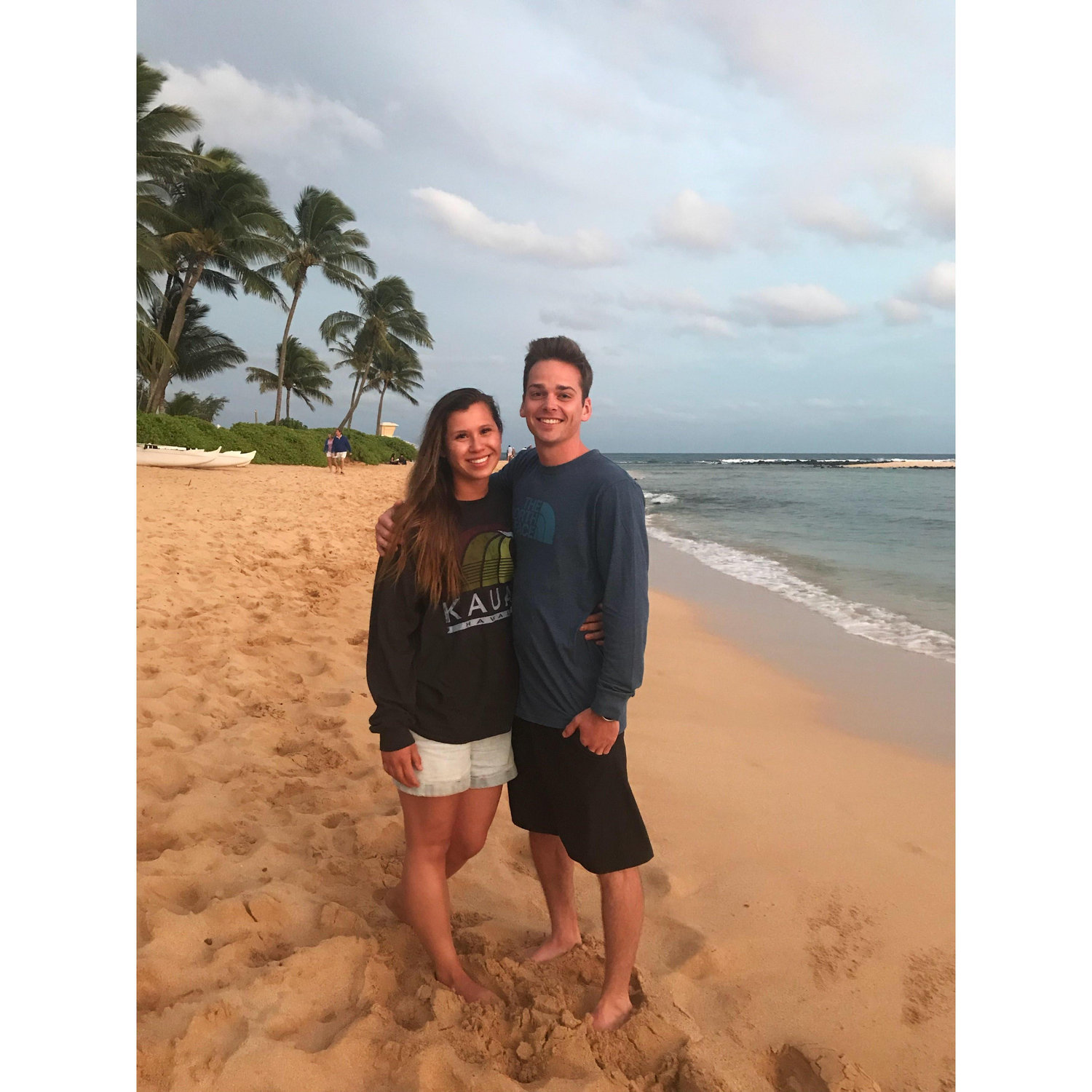 Jared proposed on May 7, 2018 on Poipu Beach, Kauai.