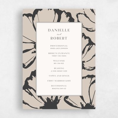 Canvas Tan, Beige Wedding Program - Esme