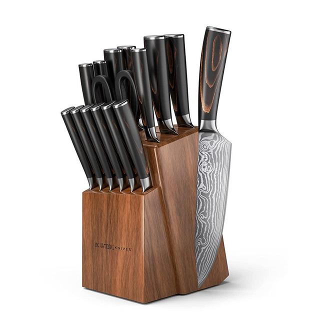 Yatoshi 12 Piece White Knife Block Set - Pro Kitchen Knife Set