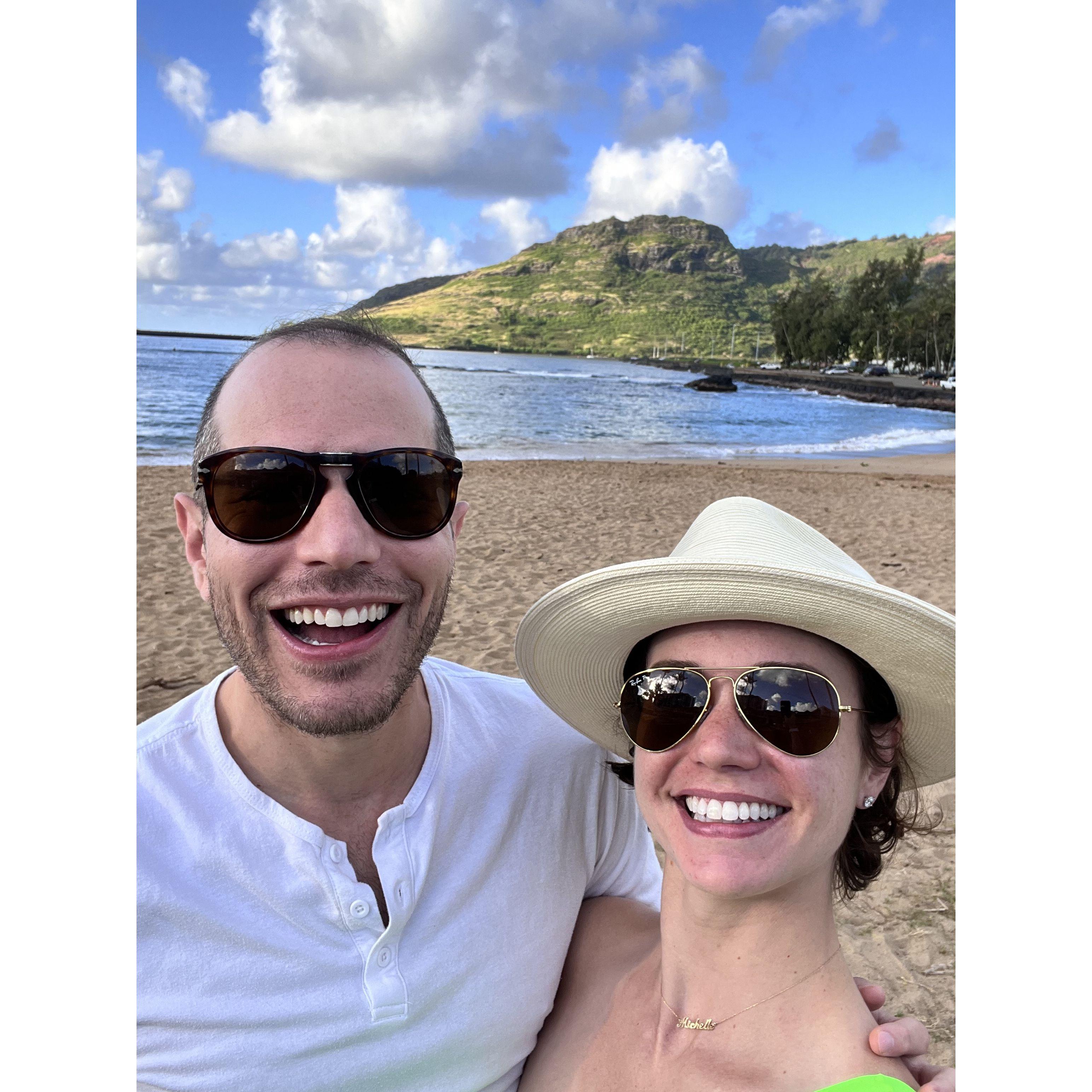 We've technically been to Kauai twice. This time we made it past the airport, hence the happy faces.