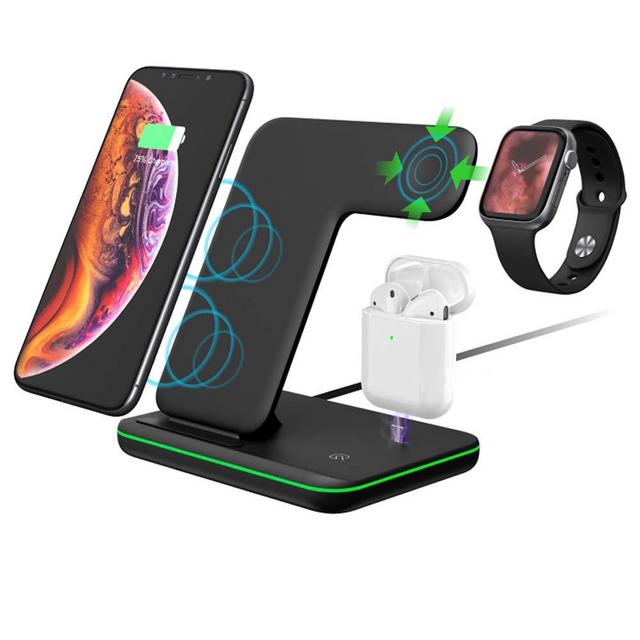 Wireless Charger,Any Warphone 3 in 1 Wireless Charging Stand for Latest Airpods iPhone and iWatch, Wireless Compatible for iPhone 11/11 Pro Max/X/XS Max/8 Apple Watch Charger 5 4 3 2 1 Airpods 3 2 1