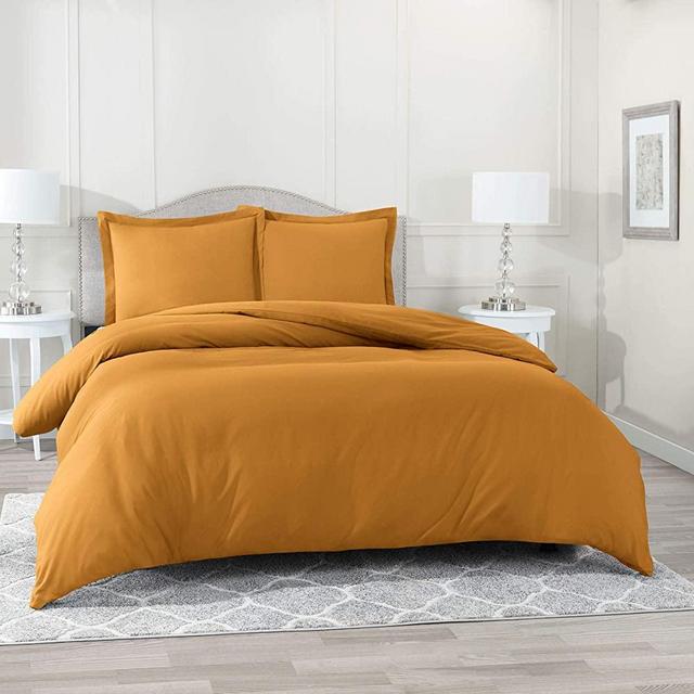 Nestl Bedding Duvet Cover 3 Piece Set – Ultra Soft Double Brushed Microfiber Hotel Collection – Comforter Cover with Button Closure and 2 Pillow Shams, Mocha - Queen 90"x90"