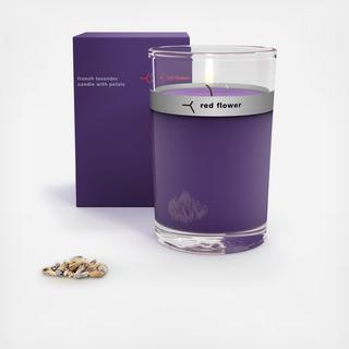 French Lavender Petal Topped Candle