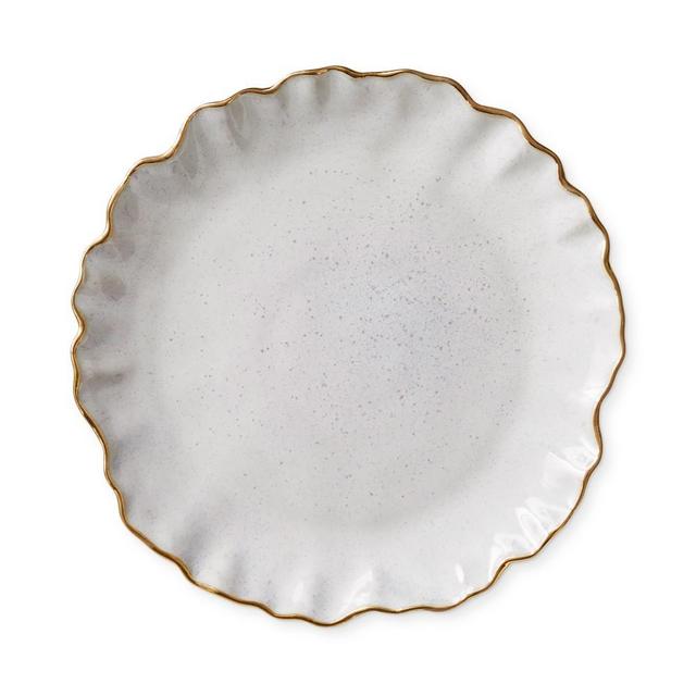 Ruffled Gold Rim Salad Plates, Set of 4