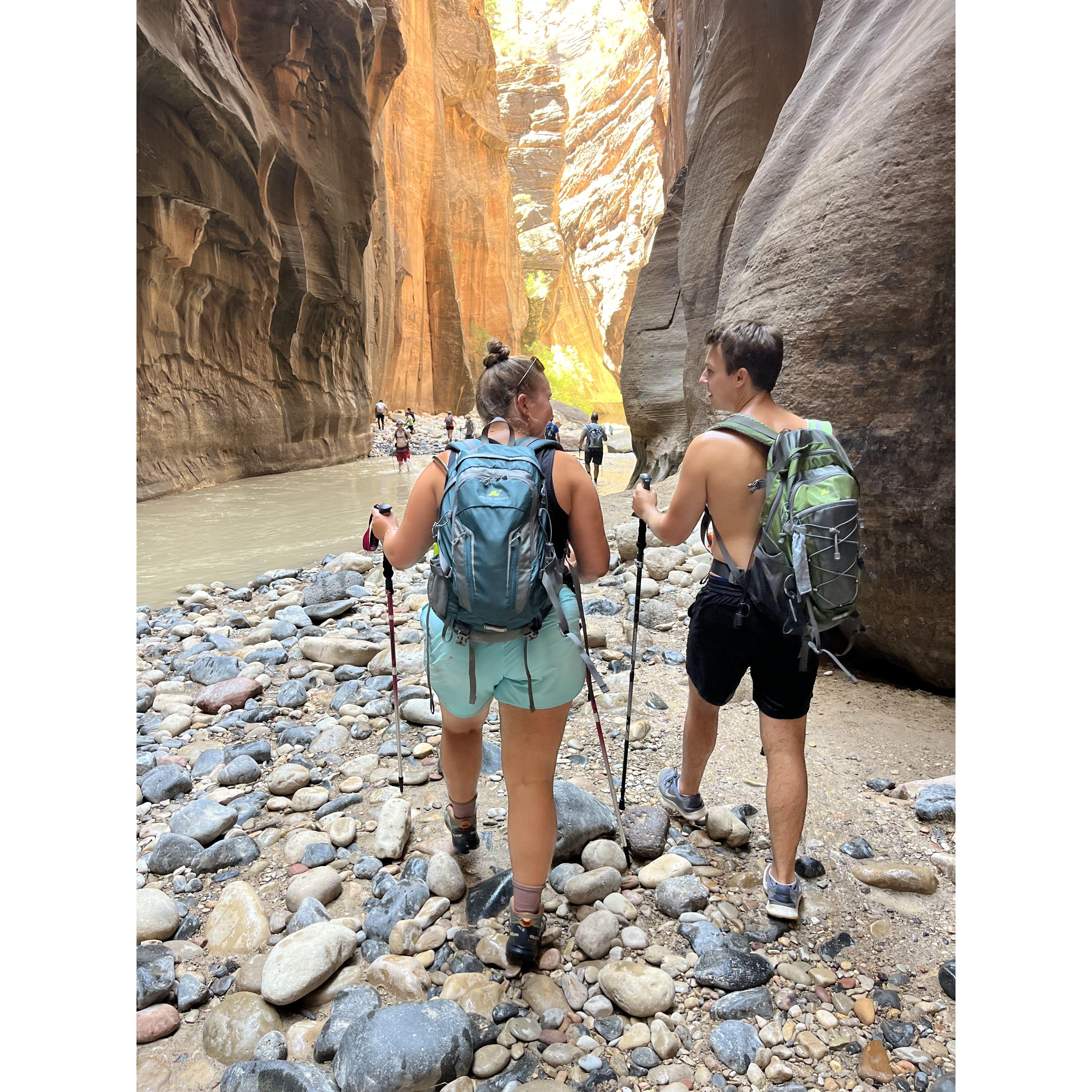 Hiking "The Narrows" -Zion National Park