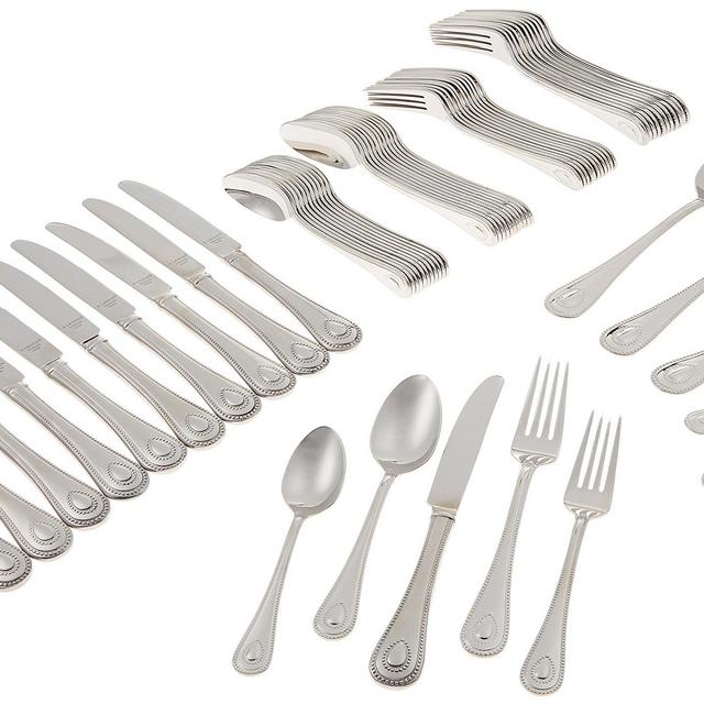 Lenox French Perle 65-Piece Flatware Set, 11.30 LB, Metallic
