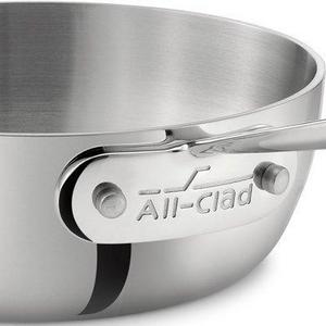 Groupe SEB - All-Clad 4211 Stainless Steel Tri-Ply Bonded Dishwasher Safe Saucier Pan / Cookware, 1-Quart, Silver