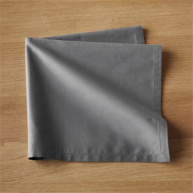 set of 8 poplin grey napkins