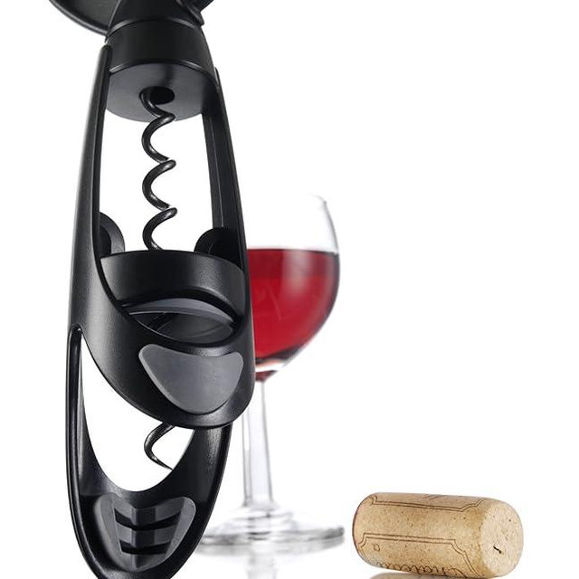 Vacu Vin Twister Corkscrew with Bottle Grip - Black