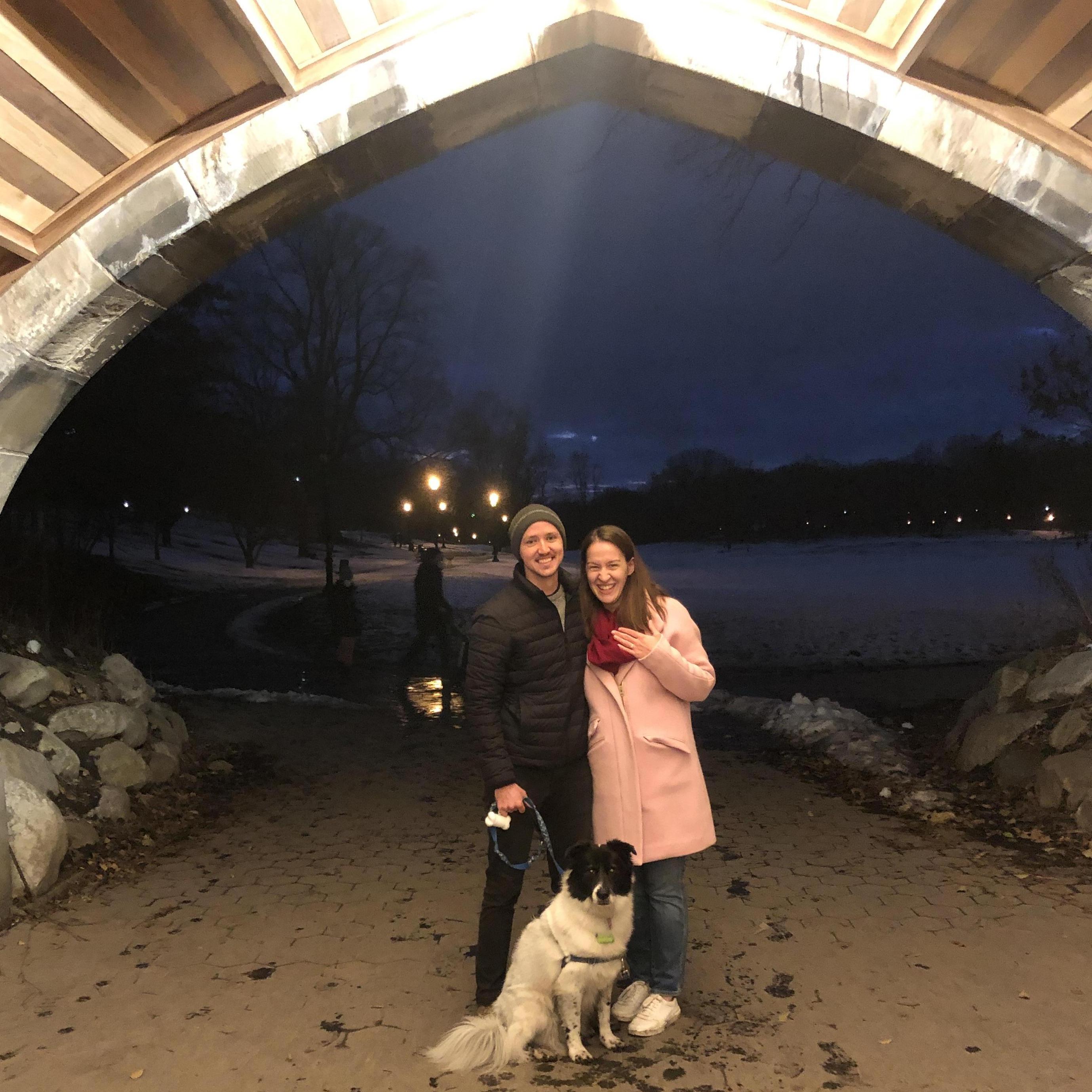 Right after Dylan proposed. In Prospect Park, where we went on our first date!